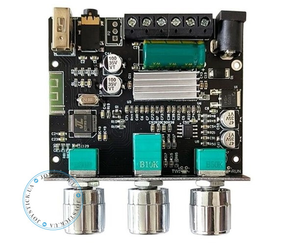 ZK-LT23 – 2.1 channel 2x50 plus 100 watt subwoofer output Class D Audio Amplifier - support Bluetooth AUX and USB Color Black